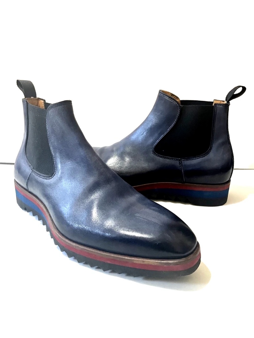 JOSE REAL Hand Painted Leather Chelsea Boot Made in Italy 41/8-8.5 RARE